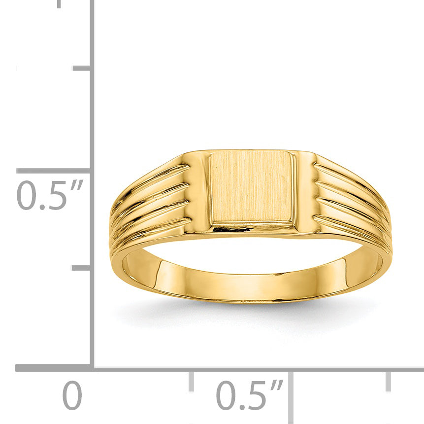 14k 5.25x4.75mm Open Back Signet Ring