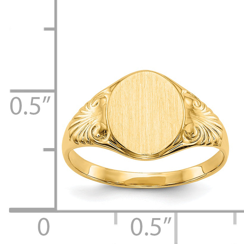 14k 10.0x7.5mm Closed Back Signet Ring