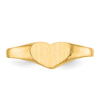 14k 5.5x7.5mm Closed Back Heart Signet Ring