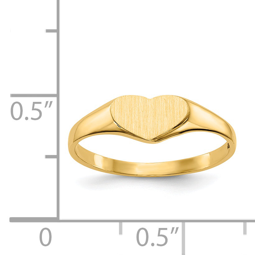 14k 5.5x7.5mm Closed Back Heart Signet Ring