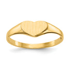 14k 5.5x7.5mm Closed Back Heart Signet Ring