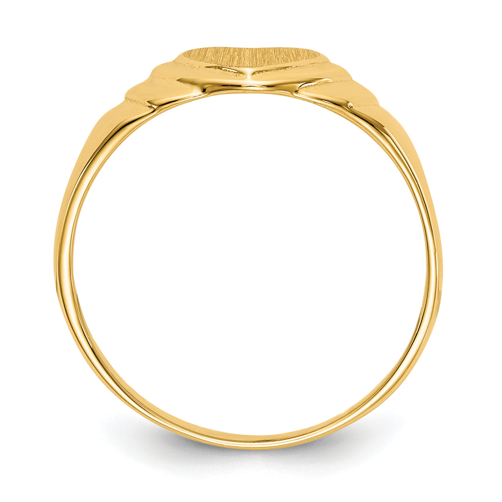 14k 6.75x6.75mm Closed Back Children's Heart Signet Ring
