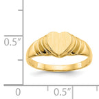 14k 6.75x6.75mm Closed Back Children's Heart Signet Ring
