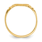 14k 8.0x8.5mm Closed Back Children's Heart Signet Ring