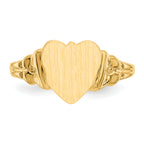 14k 8.0x8.5mm Closed Back Children's Heart Signet Ring