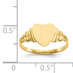 14k 8.0x8.5mm Closed Back Children's Heart Signet Ring