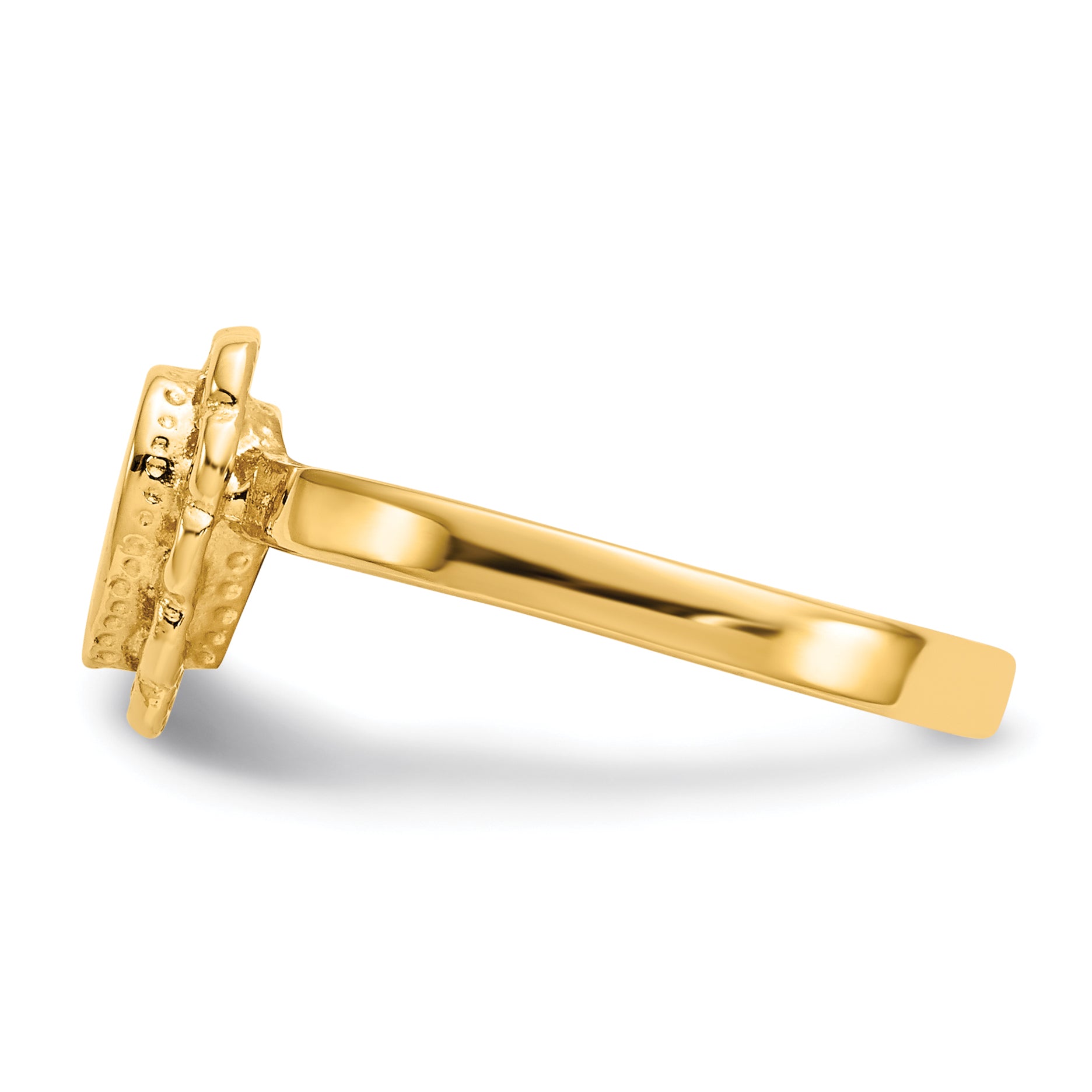 14k 6.5x7.0mm Open Back Heart Signet Ring - 6