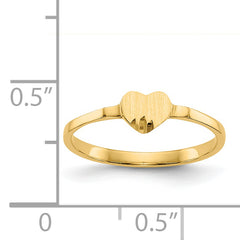 14k Diamond Cut Heart Signet Ring - 4