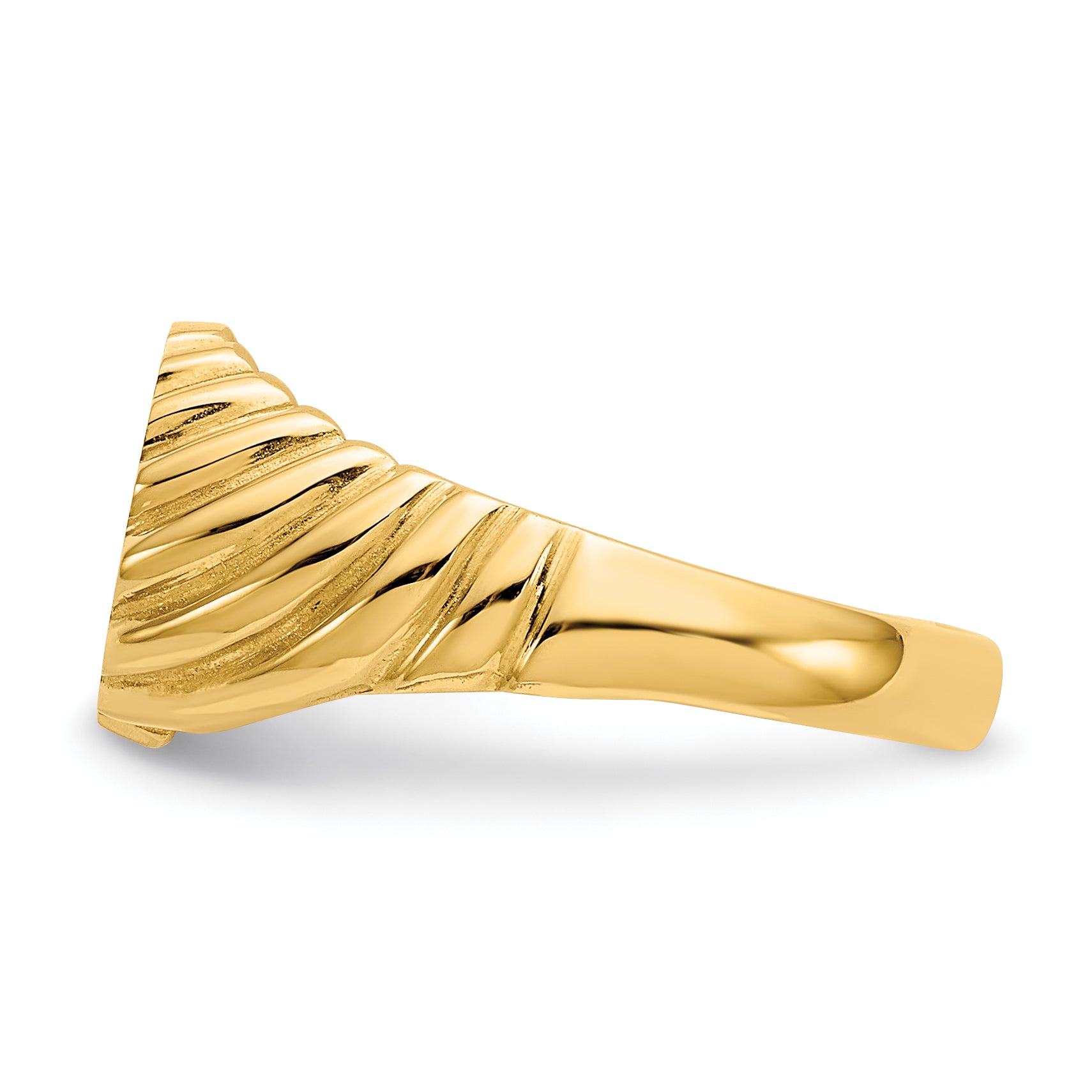 14k 7.5x10.0mm Open Back Signet Ring - 5
