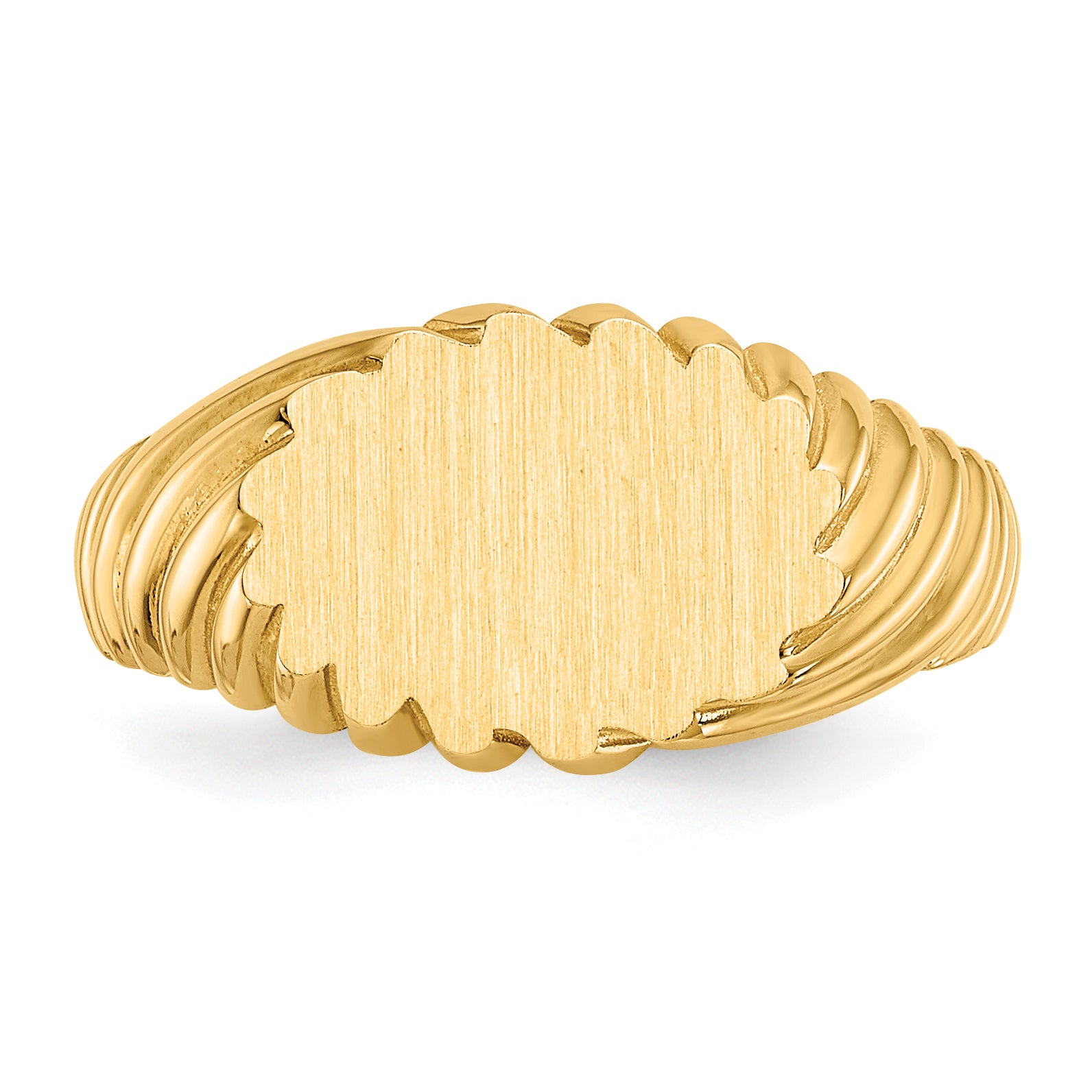14k 7.5x10.0mm Open Back Signet Ring - 5