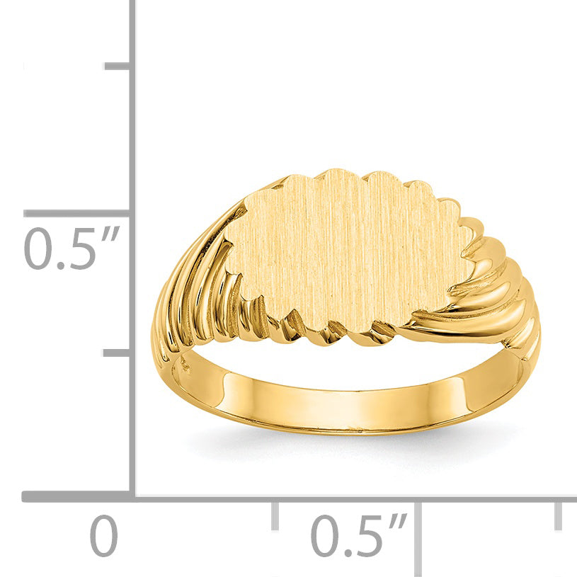 14k 7.5x10.0mm Open Back Signet Ring - 5