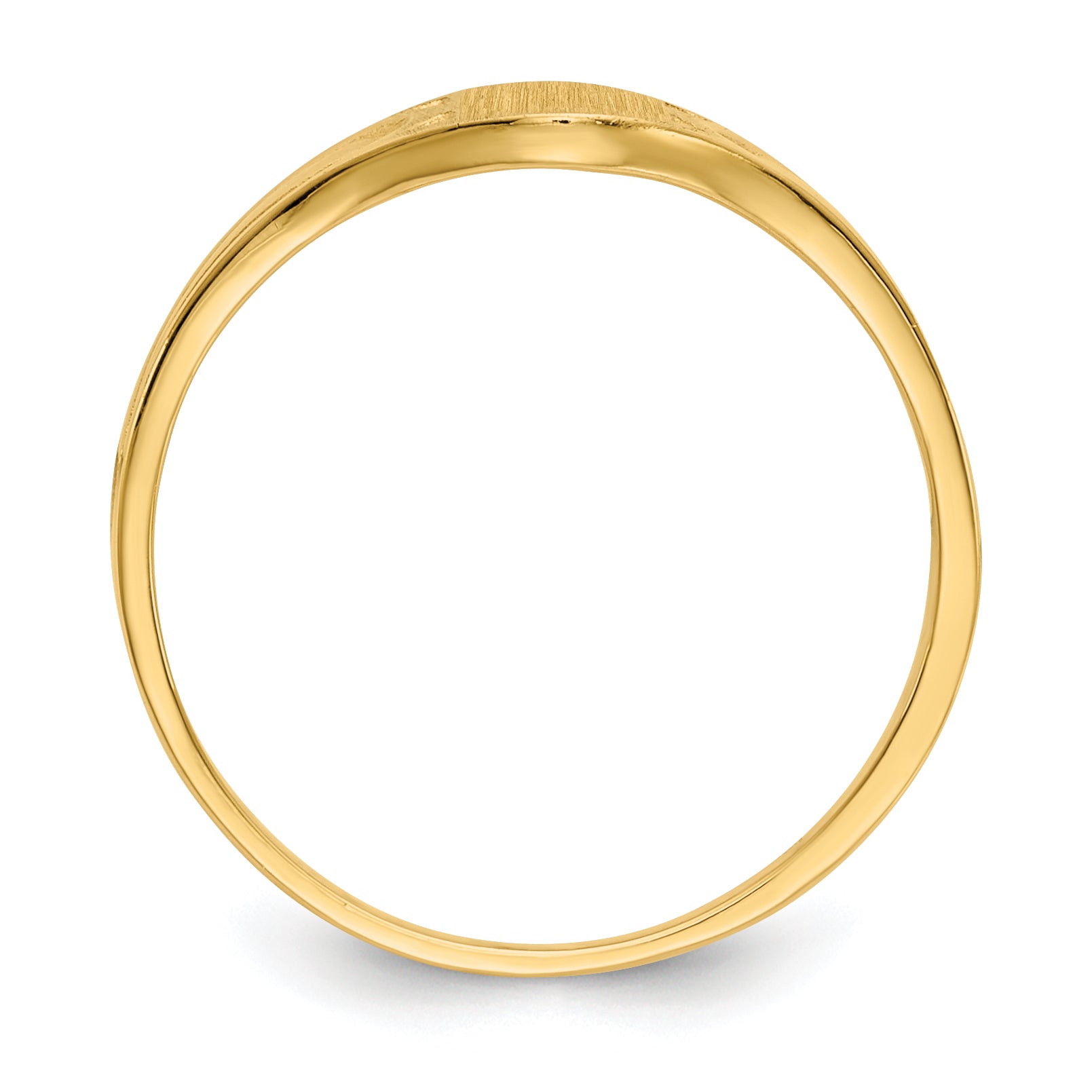 14k 6.5x4.0mm Closed Back Children's Signet Ring Secondary image