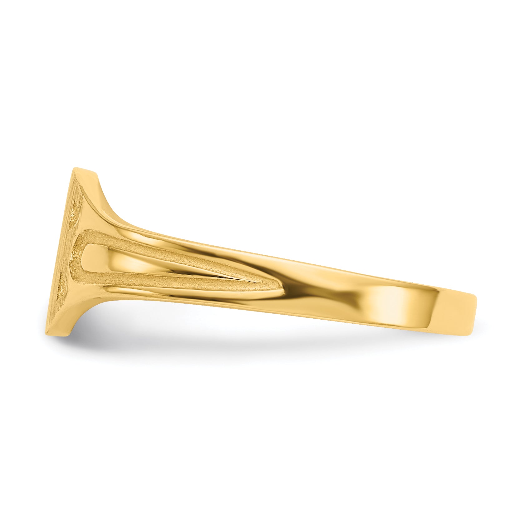 14k 6.5x4.0mm Closed Back Children's Signet Ring - 4.5
