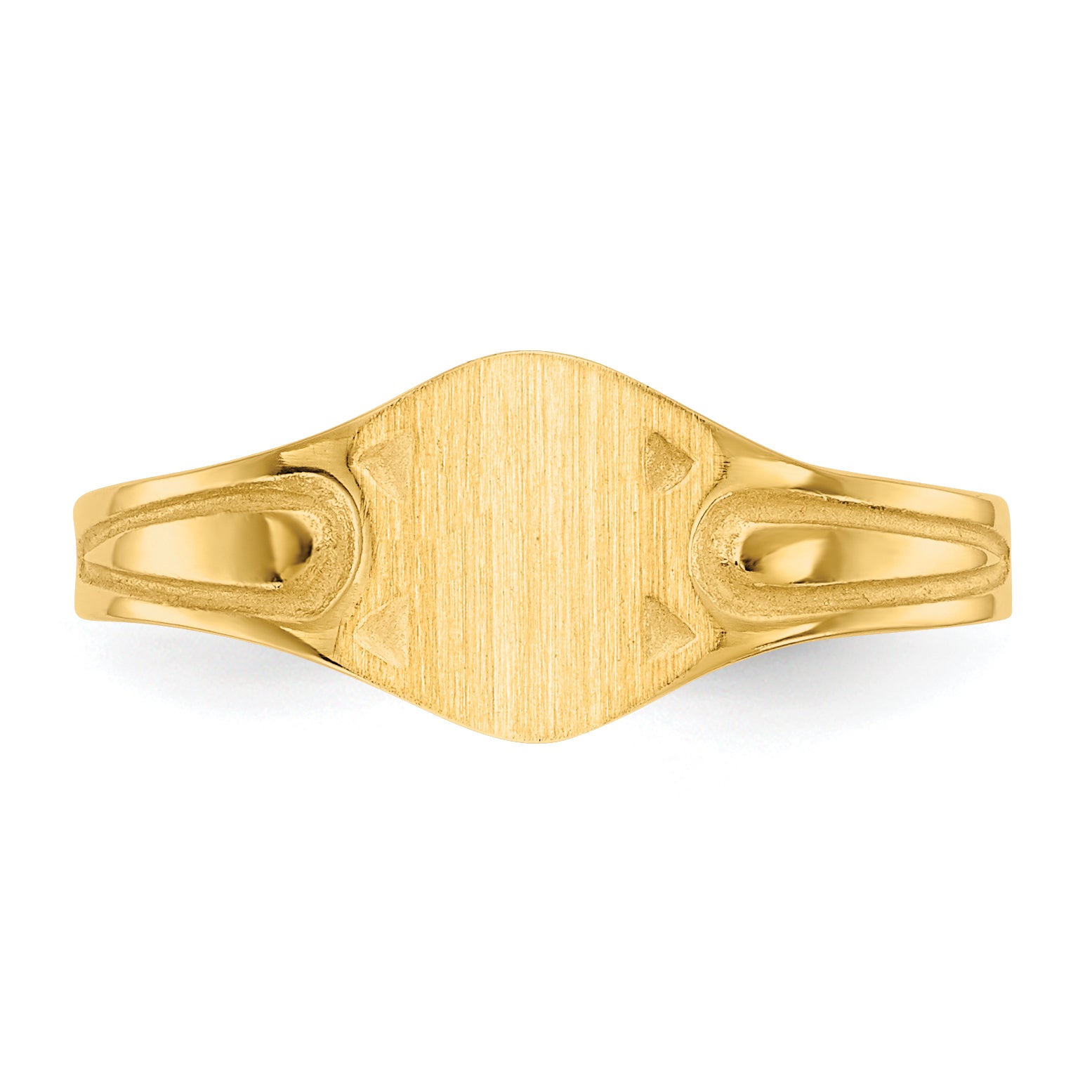 14k 6.5x4.0mm Closed Back Children's Signet Ring - 4.5