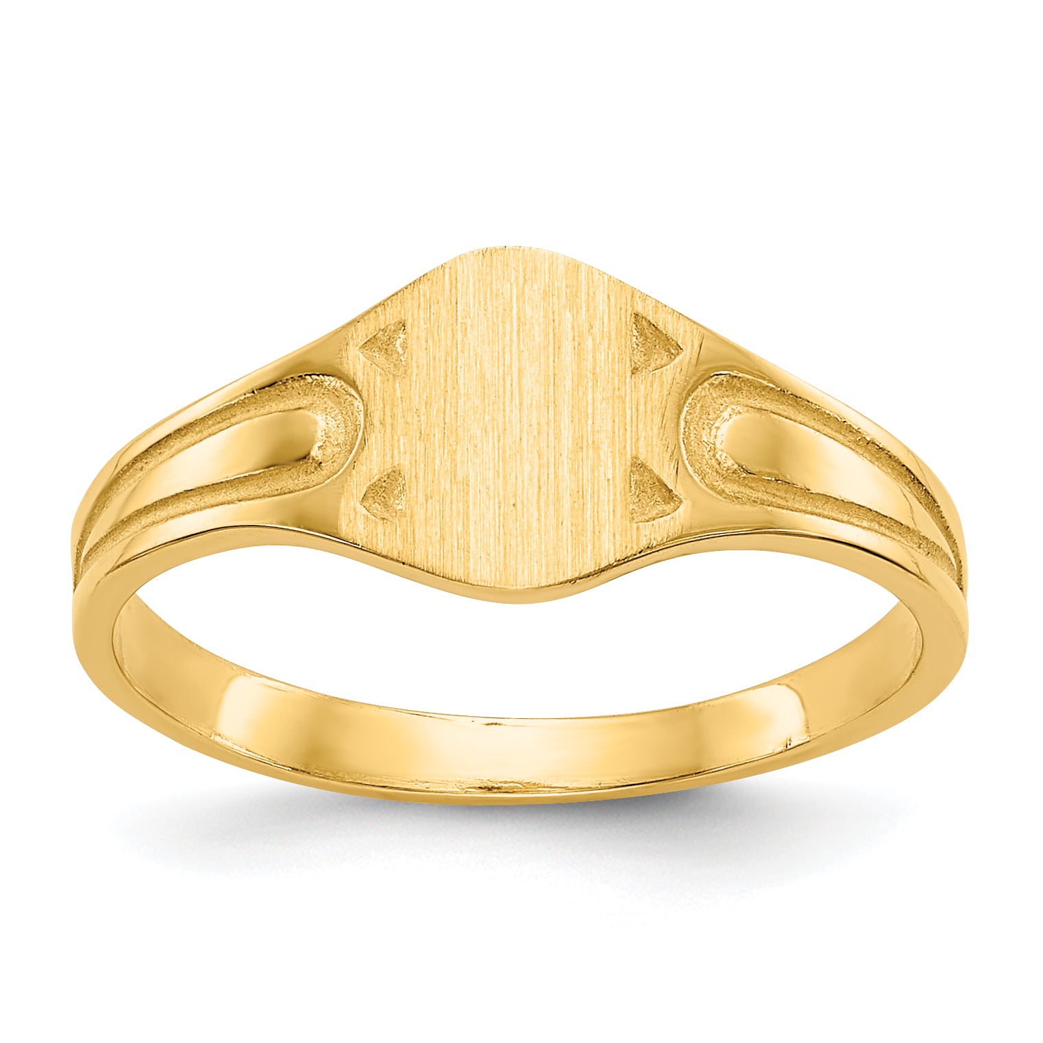 14k 6.5x4.0mm Closed Back Children's Signet Ring