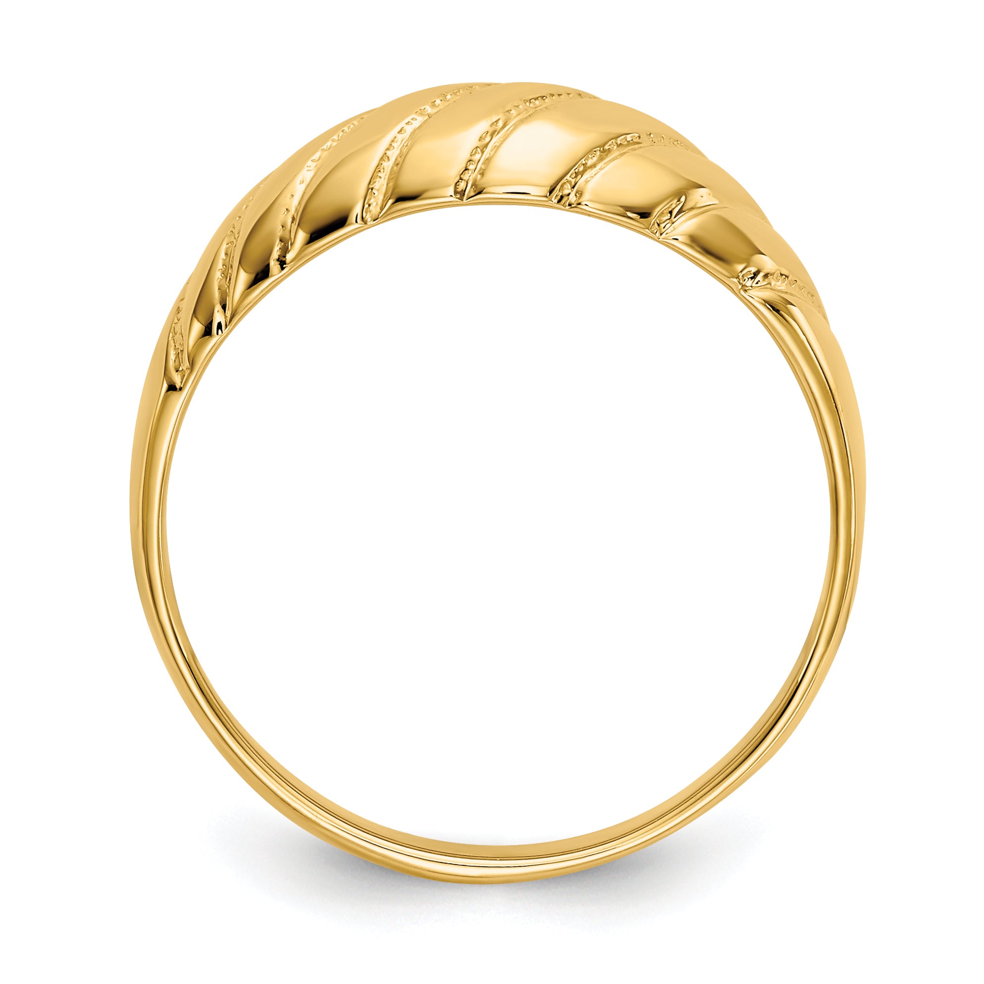 14k Polished Scalloped Dome Ring Secondary image