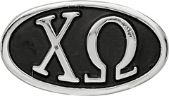 Sterling Silver LogoArt 15.25mm Chi Omega Sorority Greek Letters Enameled Oval Bead