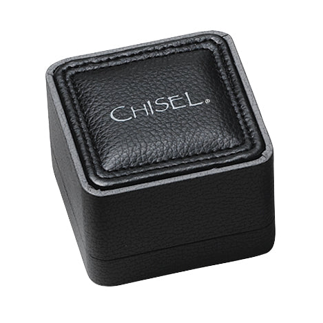 Chisel Stainless Steel Dad Tie Bar with Engravable Polished Black Enamel