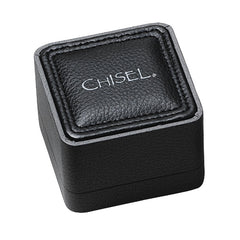 Chisel Stainless Steel Dad Tie Bar with Engravable Polished Black Enamel