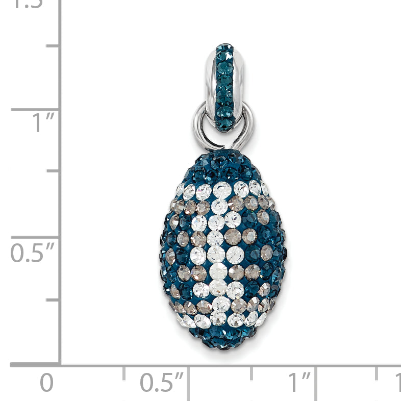 Sterling Silver Crystal Football Pendant Elegant Sports-Inspired Charm