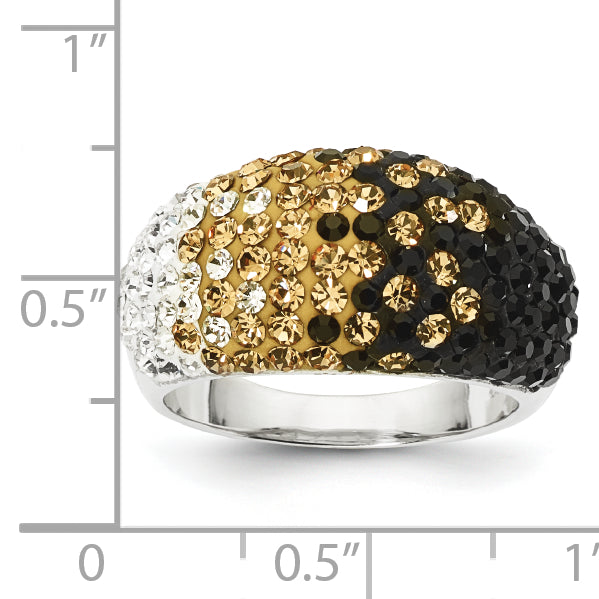 Sterling Silver Swarovski Crystal U of Missouri Ring