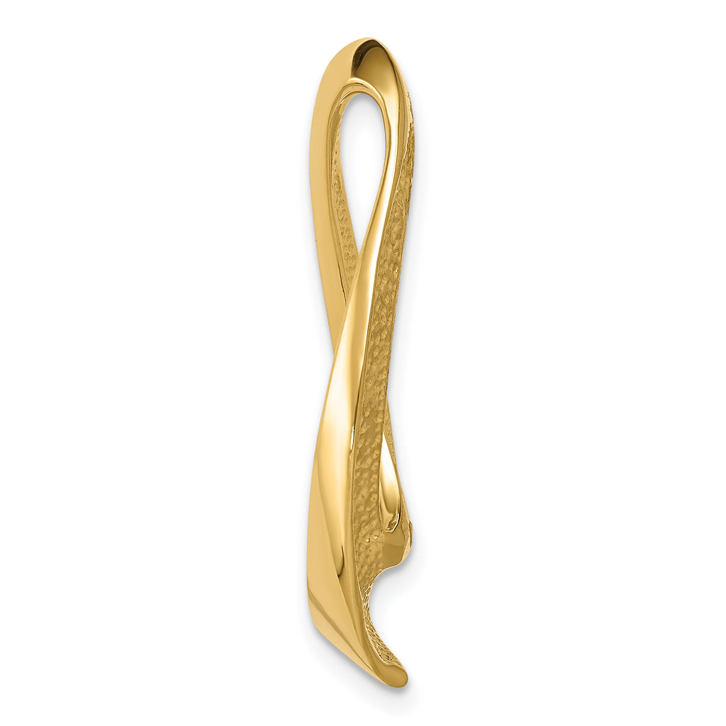 14K Gold Reversible Omega Slide Pendant Fits 8mm & 10mm