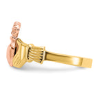 14k Two-tone Polished Claddagh Ring