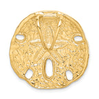14K Gold Polished Sand Dollar Slide Pendant Fits 8mm Omega