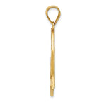 14K Gold Satin Diamond-Cut Crooked Heart Pendant with Polished Finish