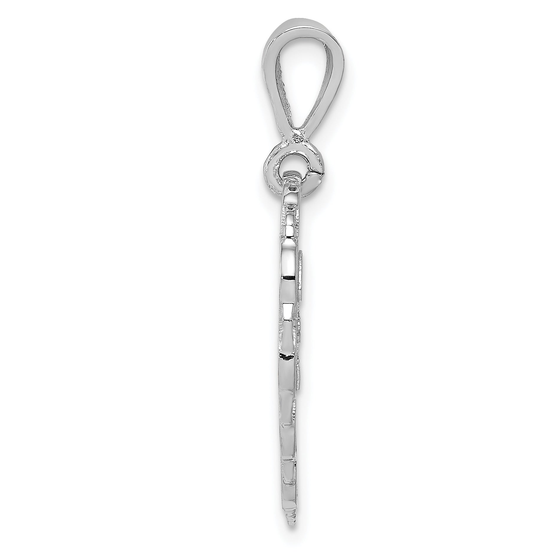 14K White Gold Reversible 50th Anniversary Charm with Polished Finish Secondary image