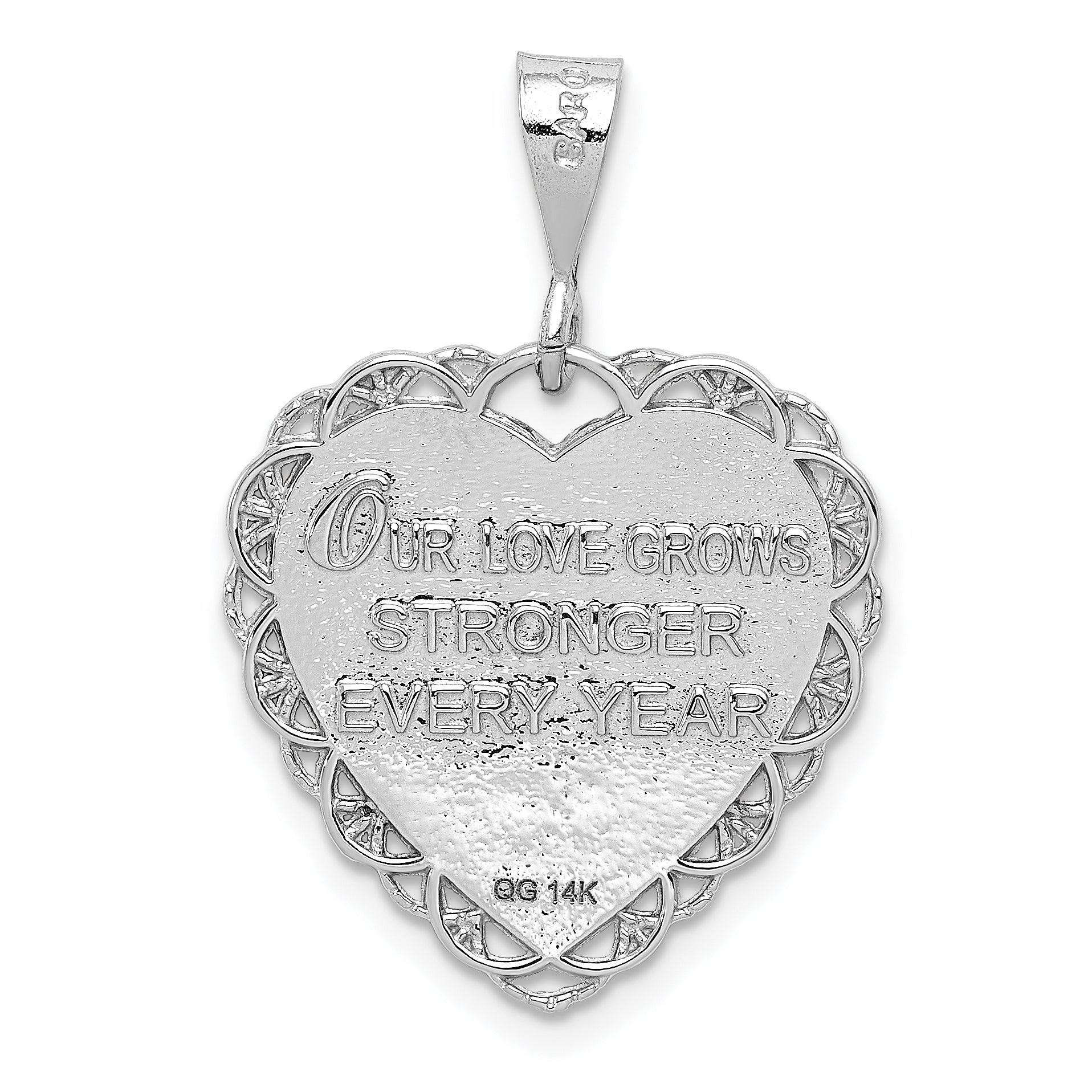 14K White Gold Reversible 50th Anniversary Charm with Polished Finish