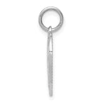 14K White Gold DADDYS LITTLE GIRL Heart Charm with Polished Rhodium Finish