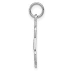14K White Gold #1 DAD Polished Charm with Rhodium Plating for Men