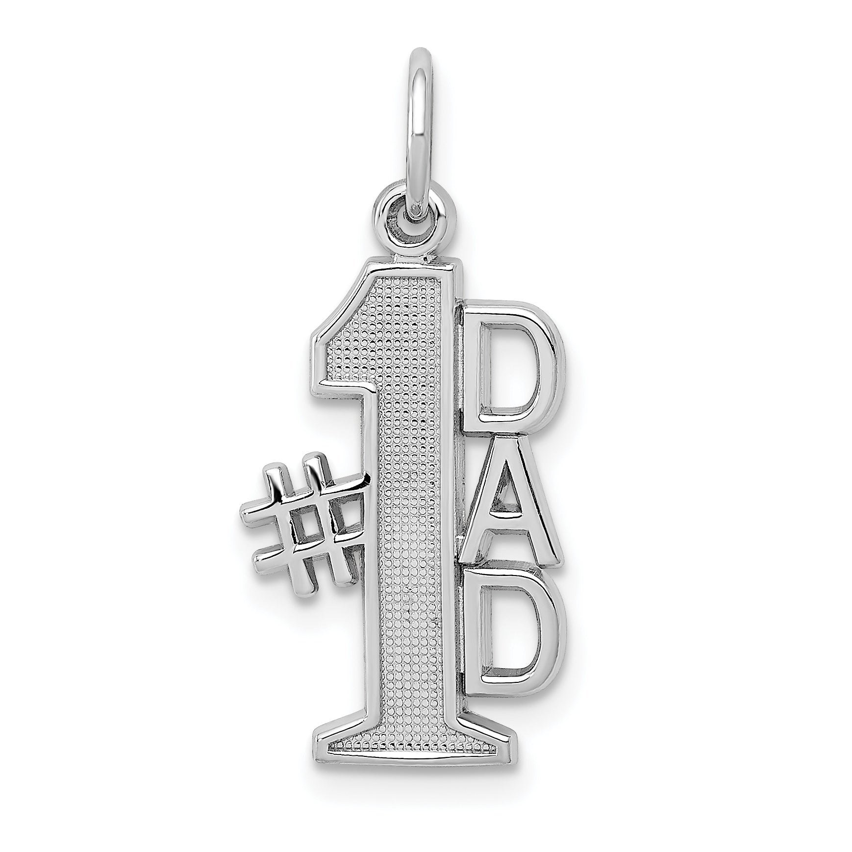 14k White Gold Polished #1 DAD Charm Main image