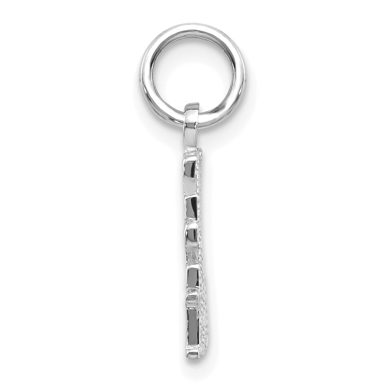 14K White Gold Polished Live Love Laugh Charm Elegant and Themed Design