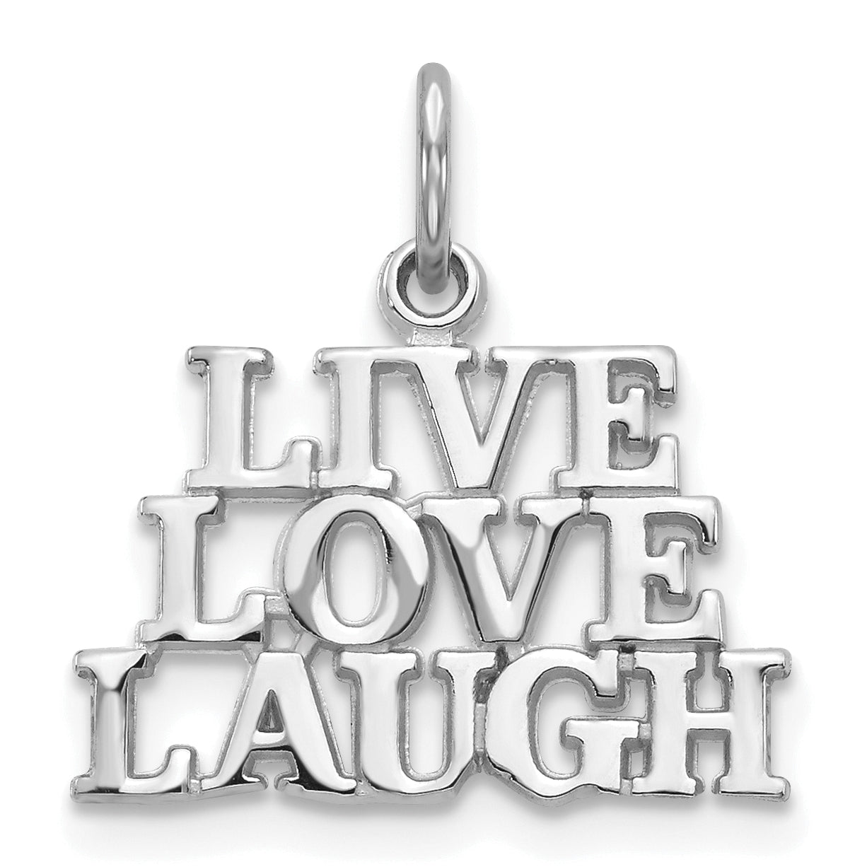 14K White Gold Polished LIVE LOVE LAUGH Charm Main image