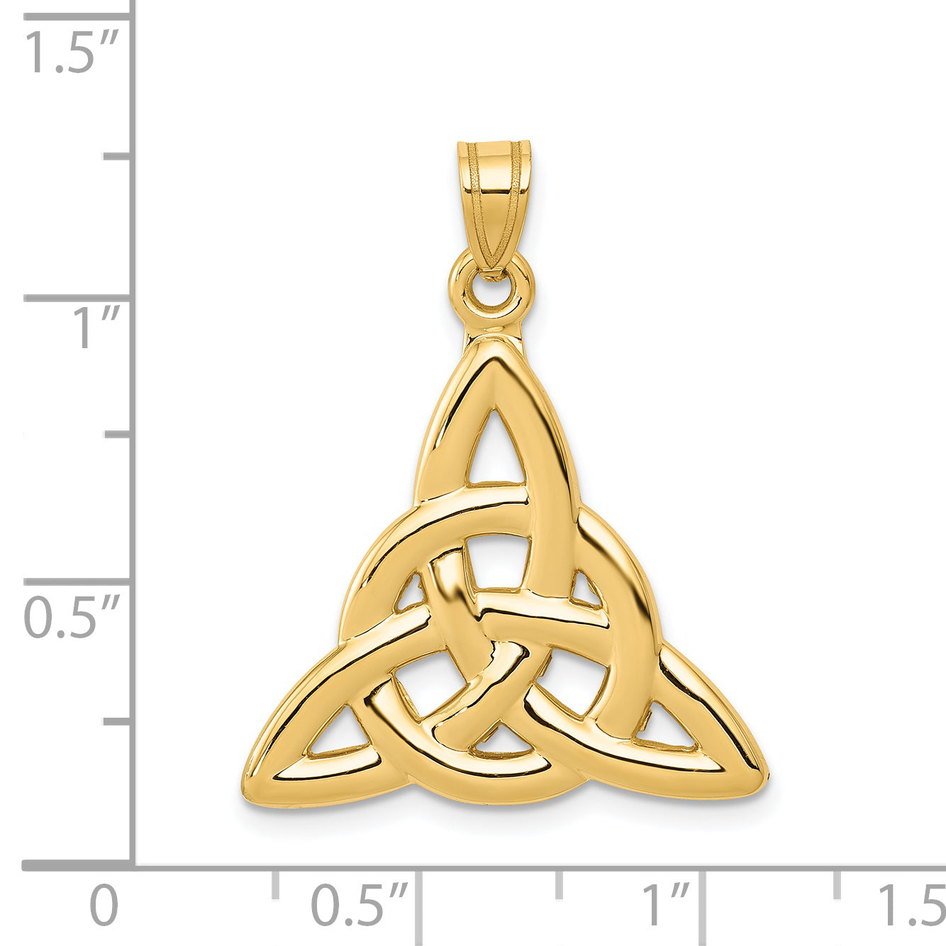 14K Gold Polished Trinity Knot Pendant for Men  Elegant and Timeless Design