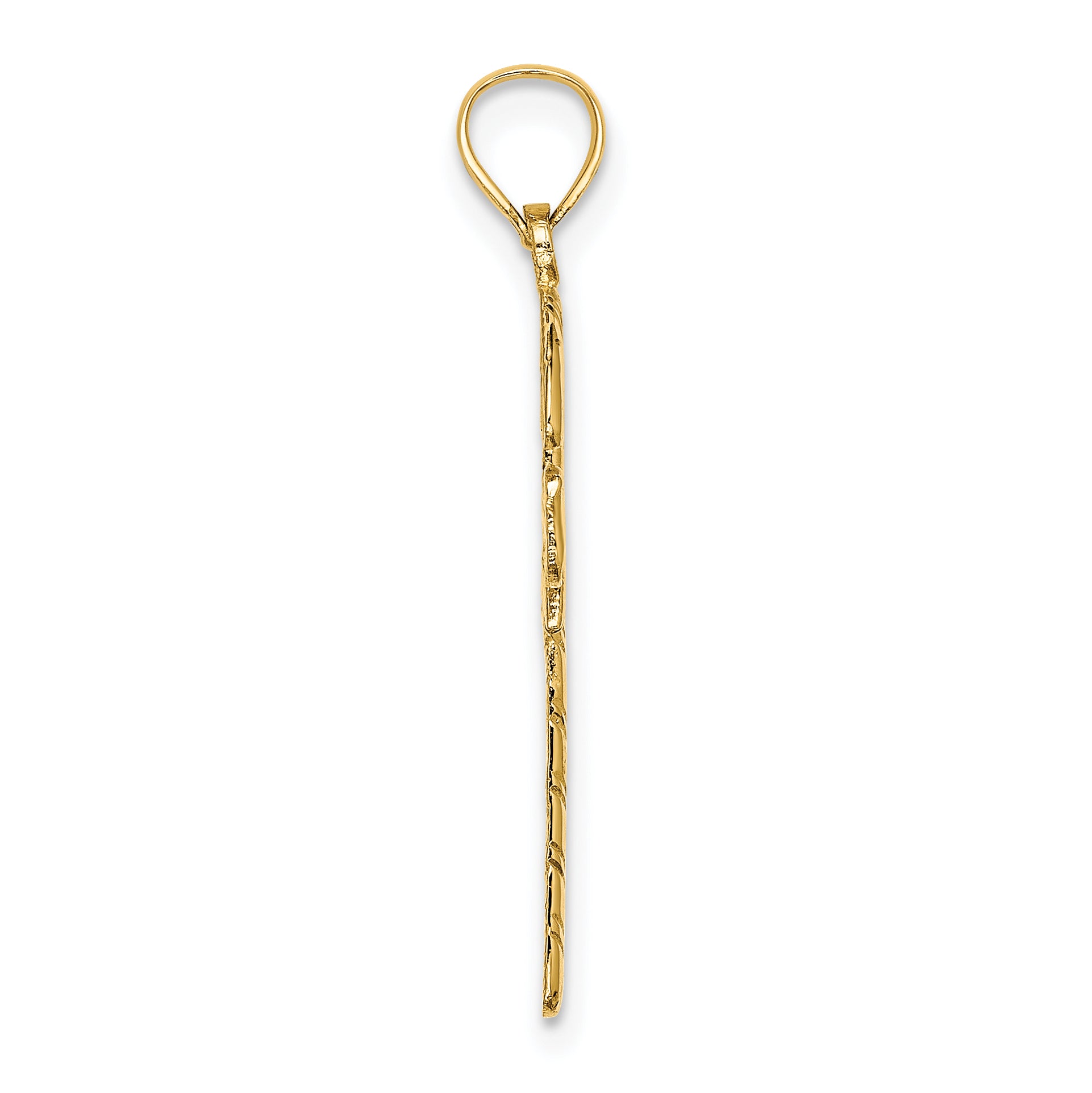 14k Solid Polished Candy Cane Charm