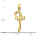 14k Solid Polished Candy Cane Charm