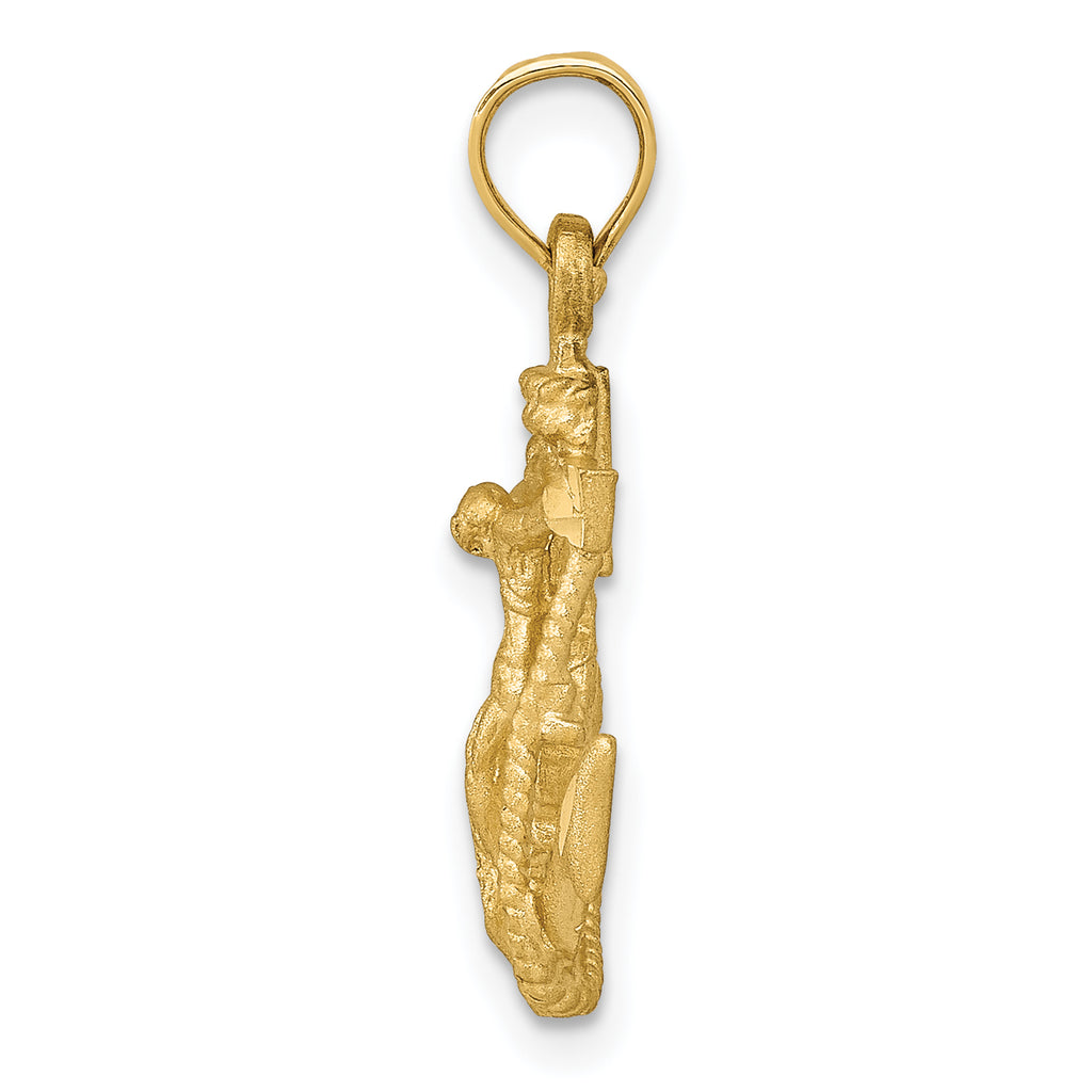 14K Gold Mariners Cross Pendant  Solid Casted, Elegant, 24mm