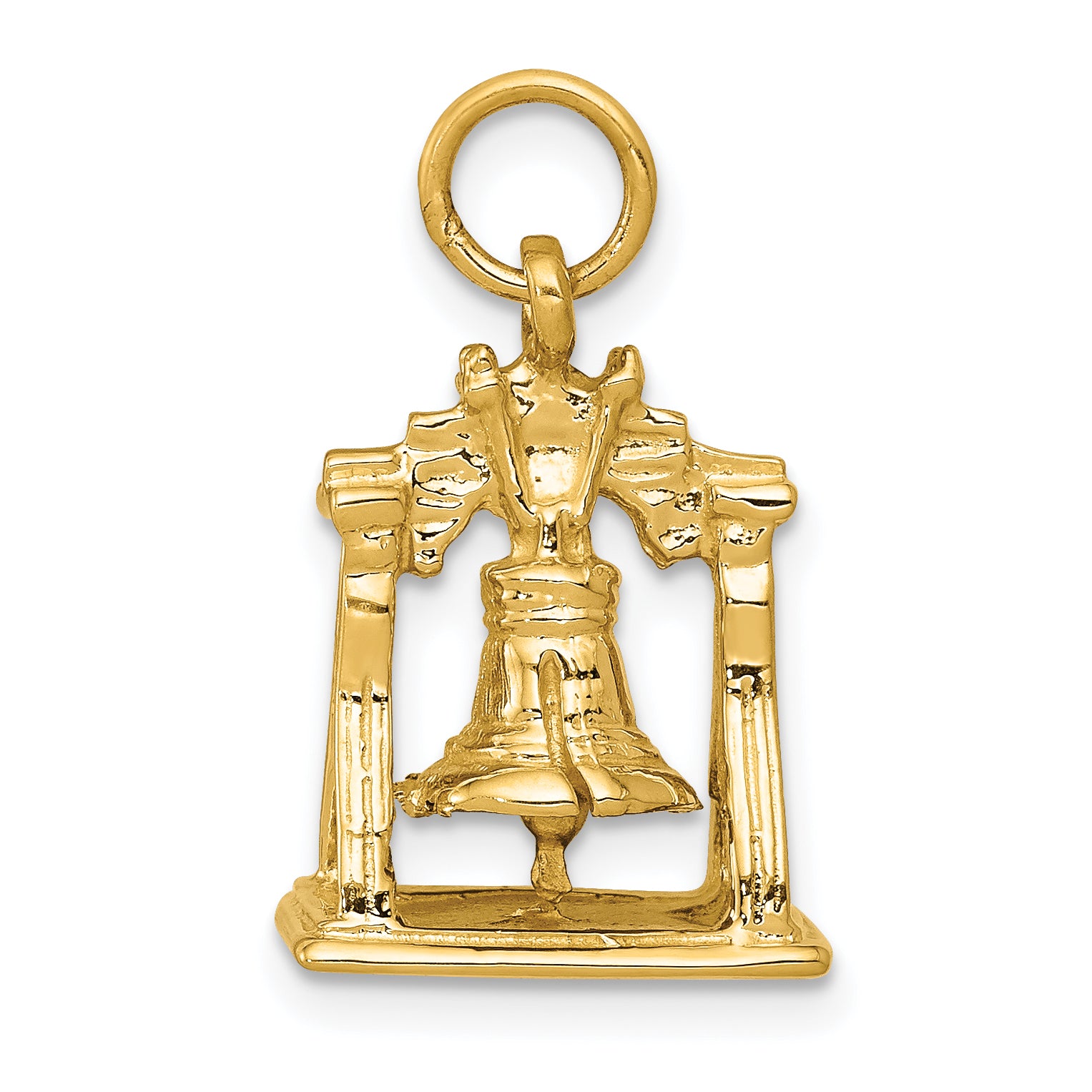 14k Solid Polished 3-D Liberty Bell Charm Main image