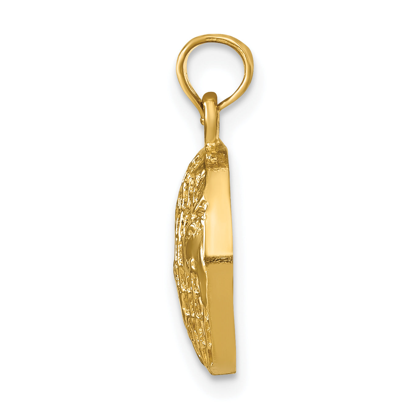 14K Gold Polished Globe Pendant for Men  Solid Cast Yellow Gold