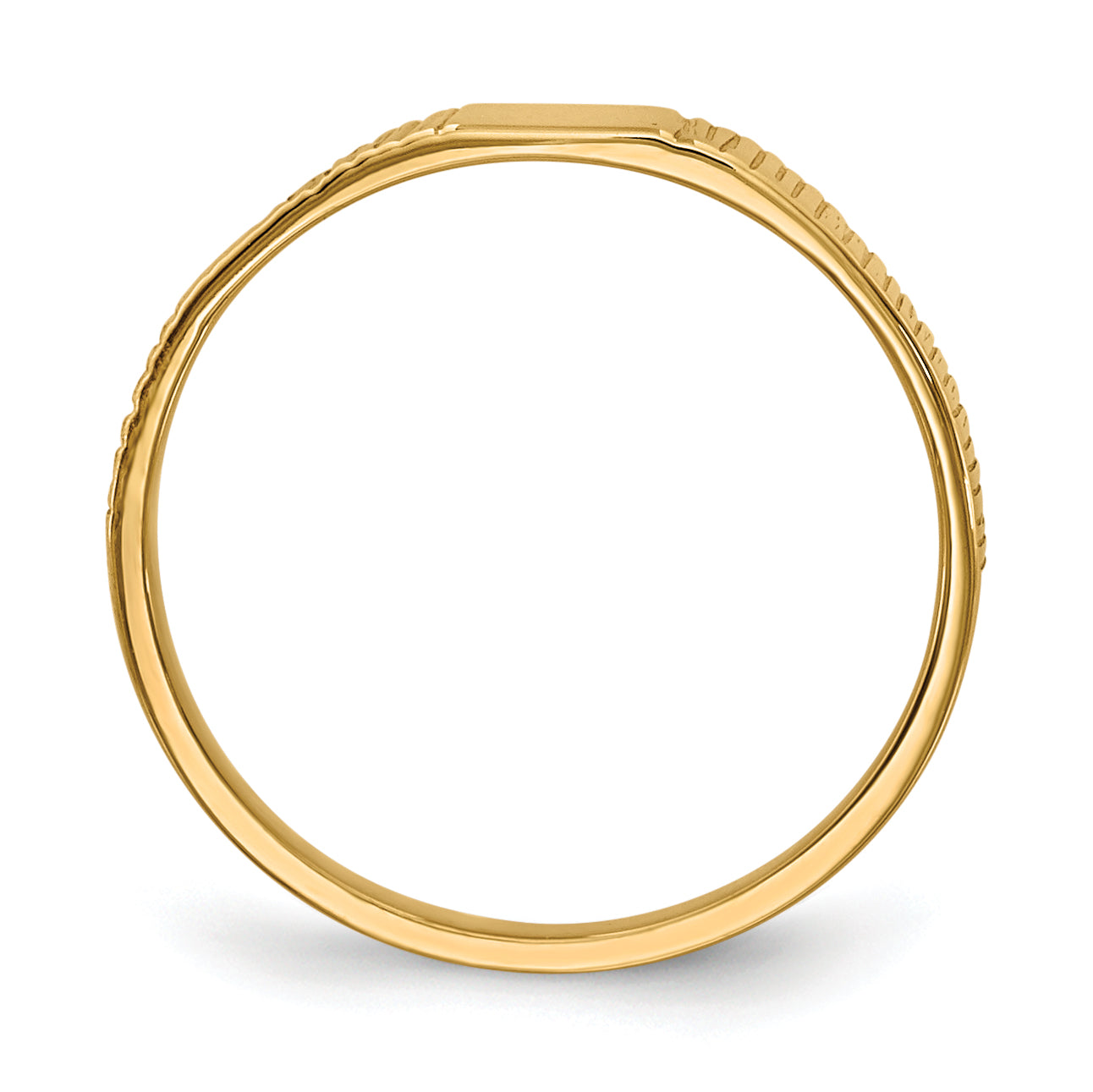 14k Polished & Ridged Baby Ring Secondary image