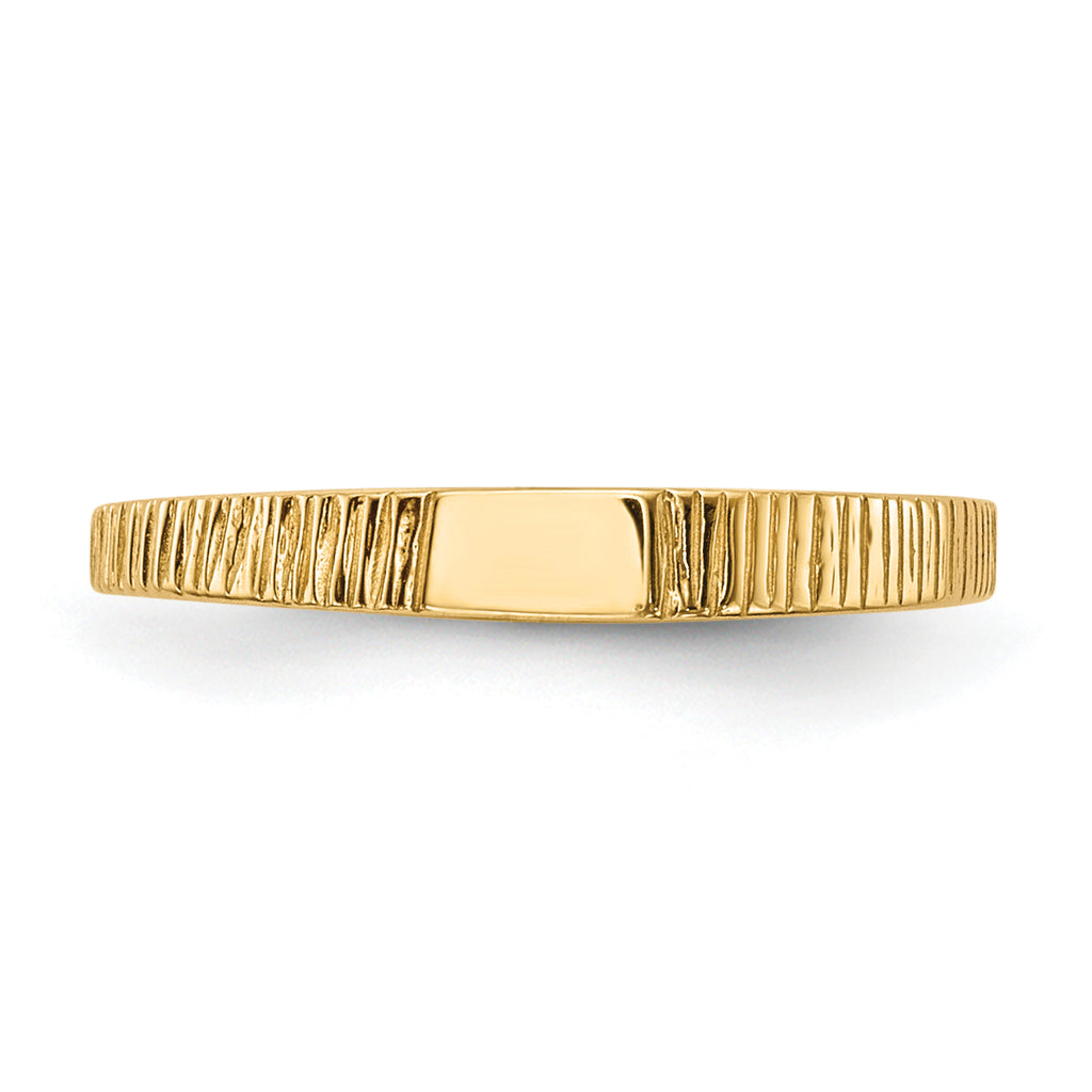 14k Polished & Ridged Baby Ring