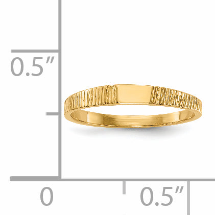 14k Polished & Ridged Baby Ring