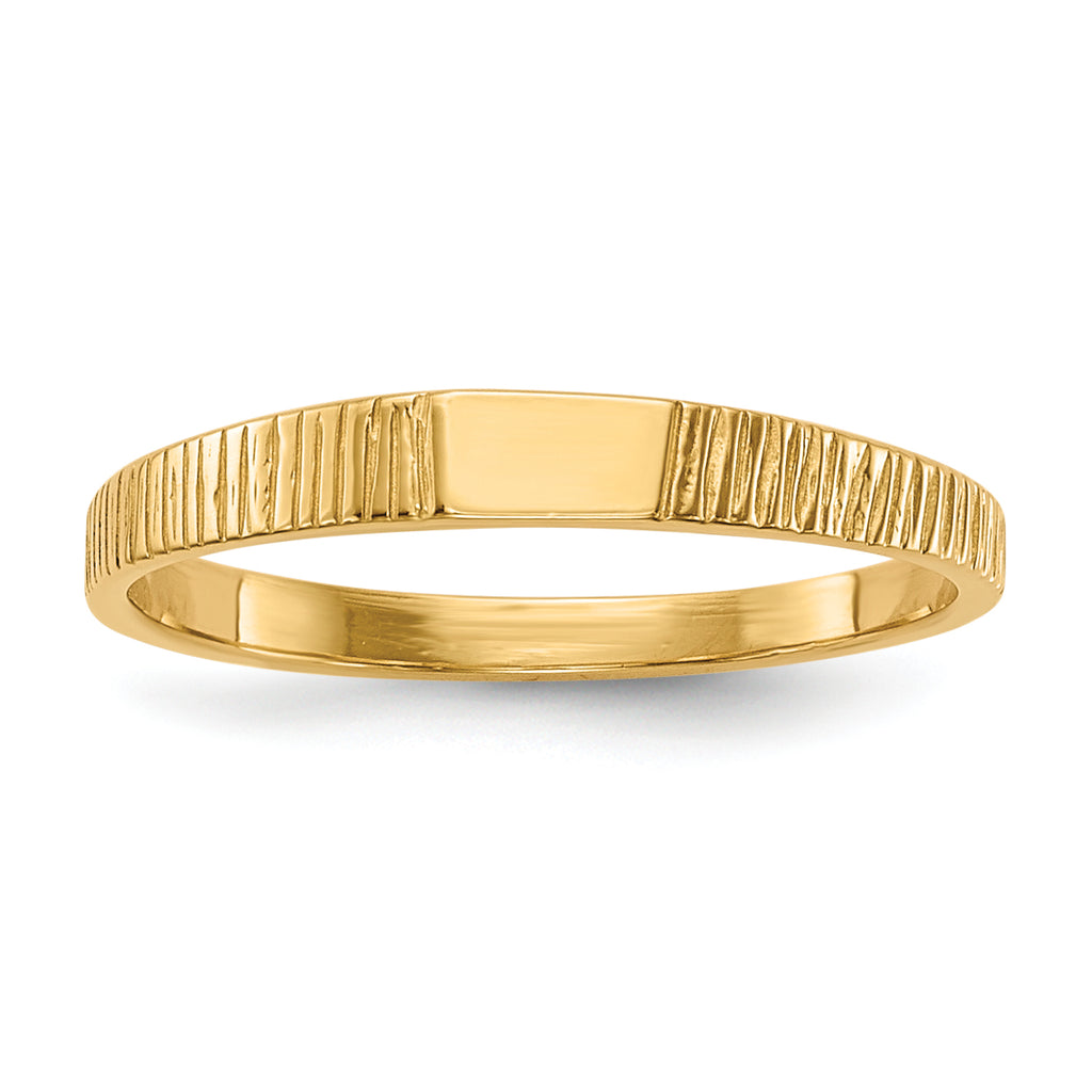 14k Polished & Ridged Baby Ring