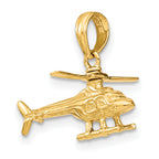 14K Gold 3D Moveable Helicopter Pendant for Men Polished Finish