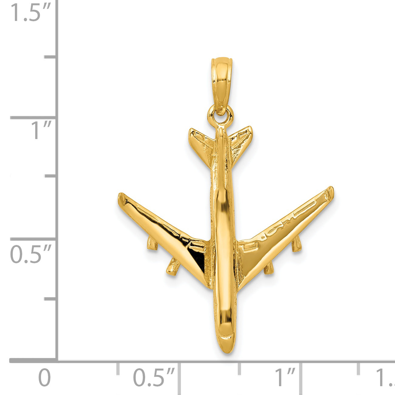 14K Gold 3D Jet Pendant for Men with Polished Finish