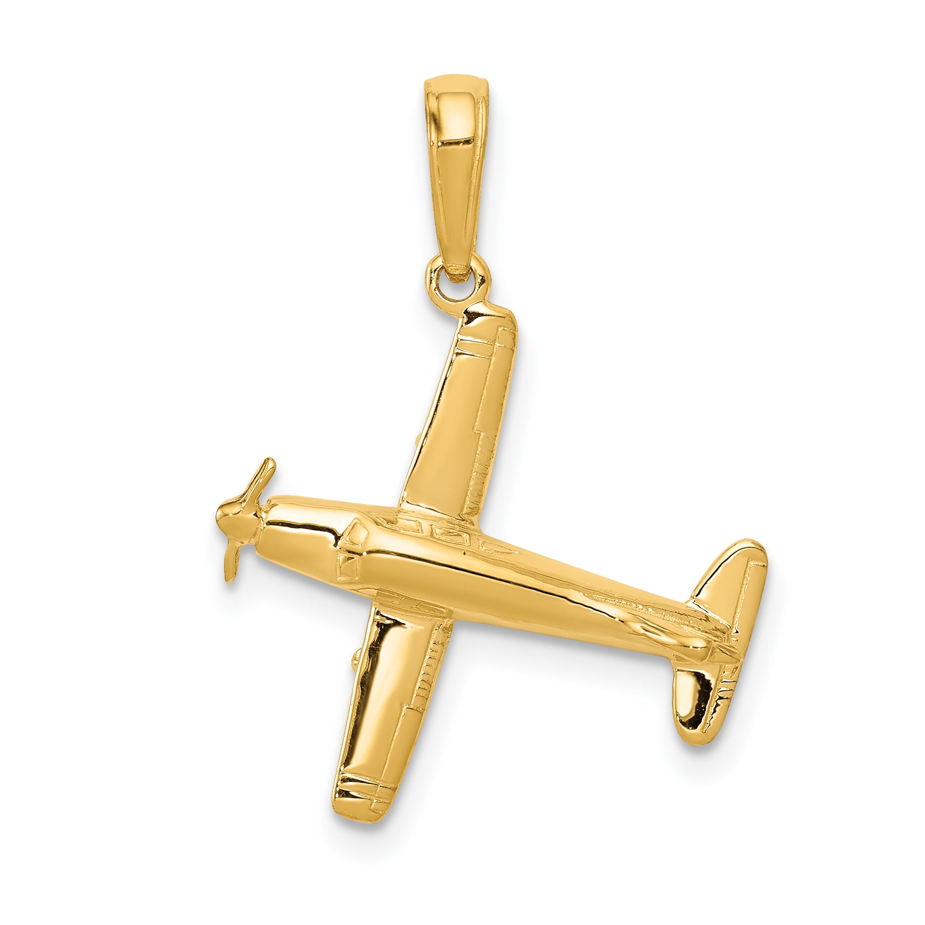 14k 3-D Low-Wing Airplane Pendant Main image