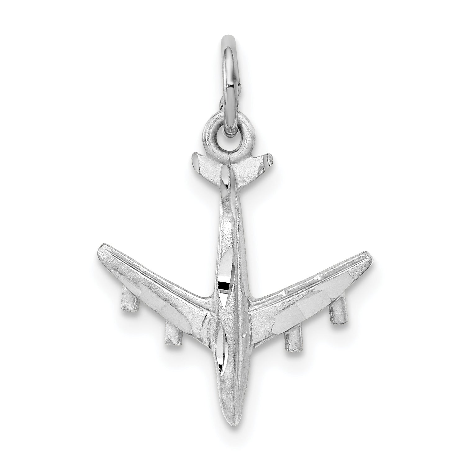 14k White Gold 3-D Airplane Charm Main image